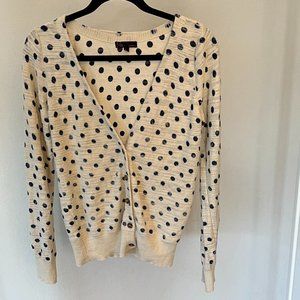 T/O Sweaters Navy Polka Dot Cardigan